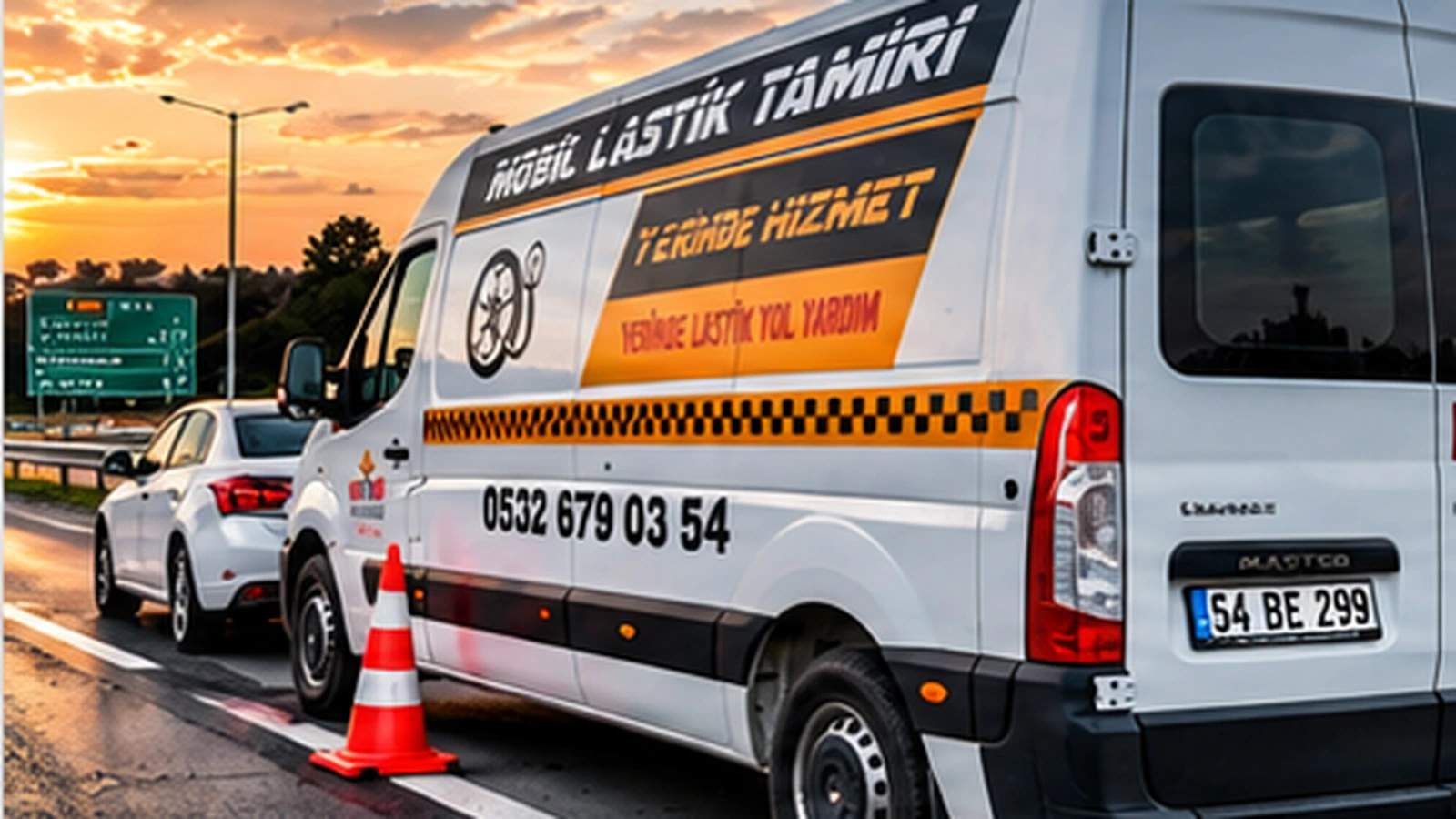 Mobil lastik tamiri yapan seyyar lastikçi aracı